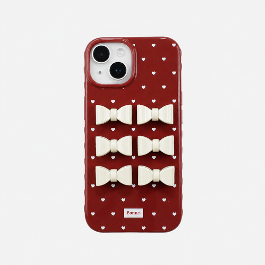 red dot heart random ribbon