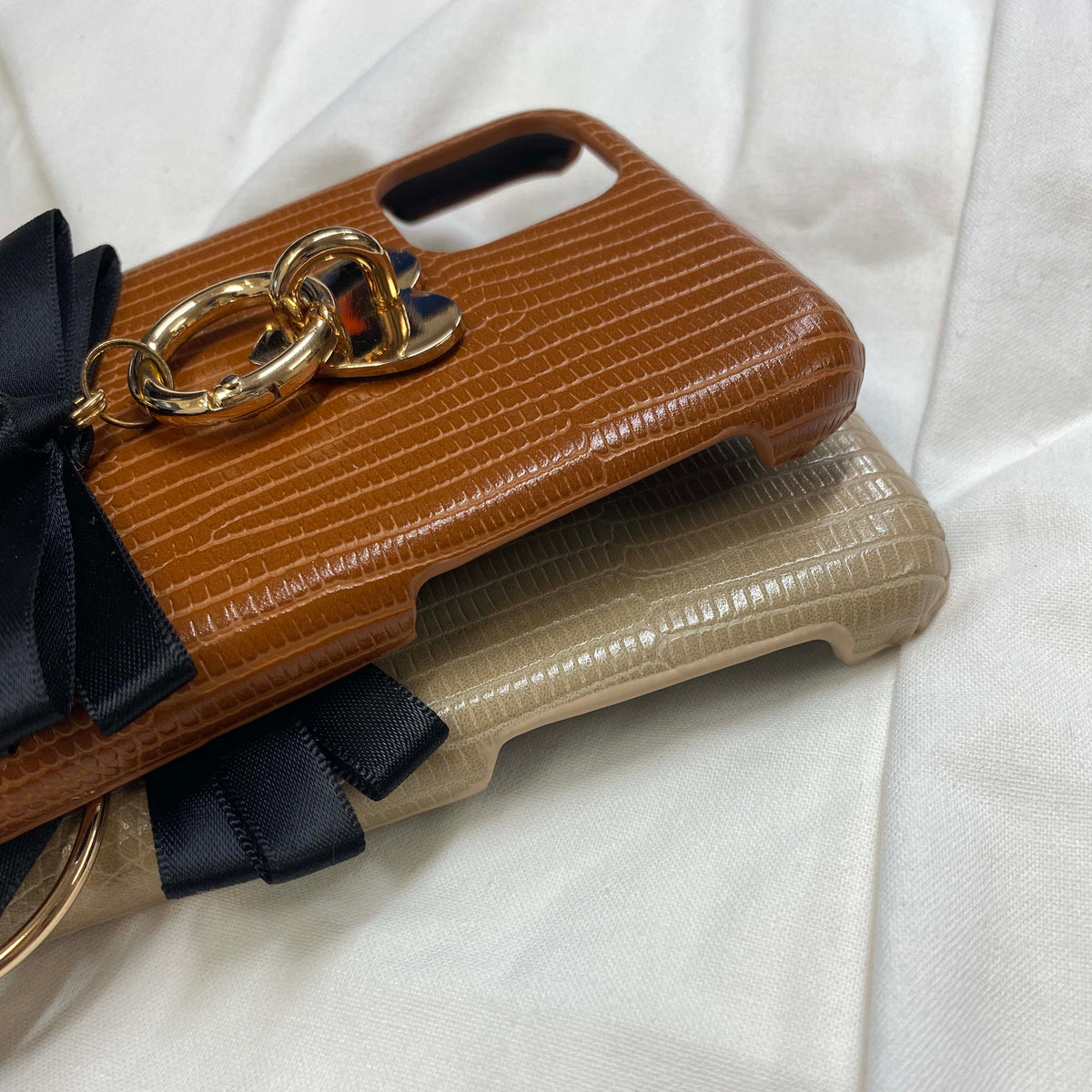 onetone leather loopbow ribbon
