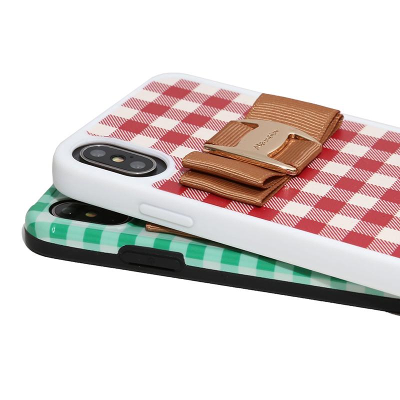 gingham check buckle ribbon