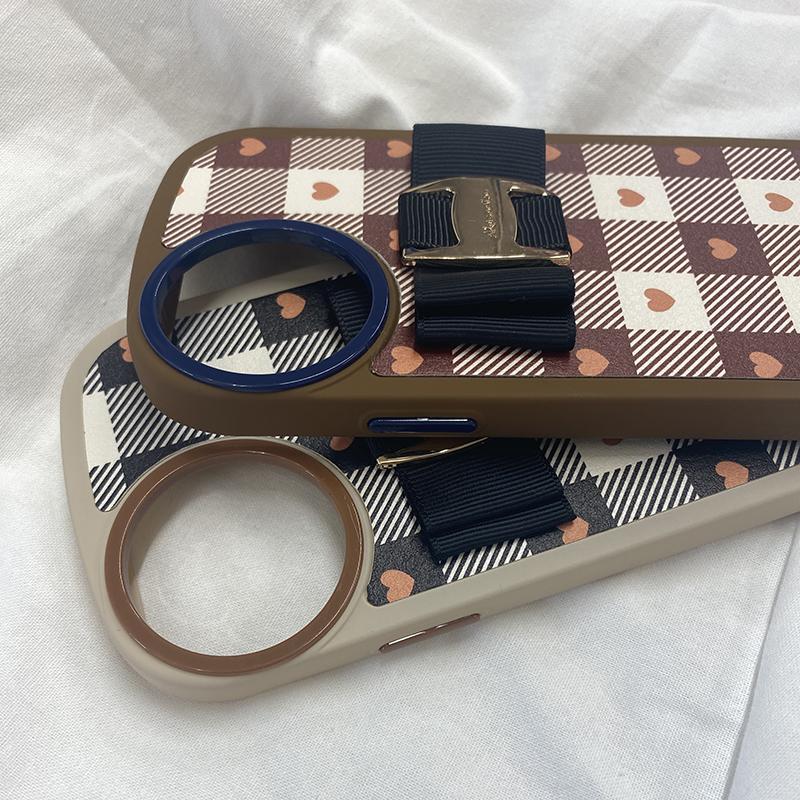 box heart check buckle ribbon