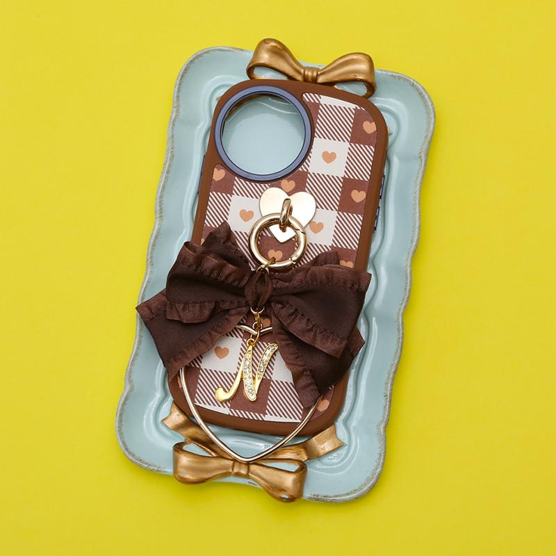 box heart check ruffle ribbon