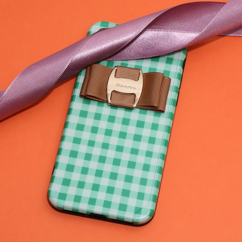 gingham check buckle ribbon