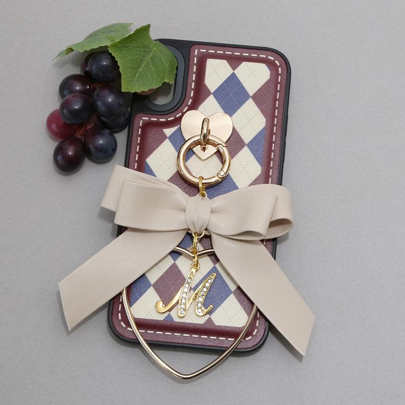 argyle stitch  leather hoop ribbon