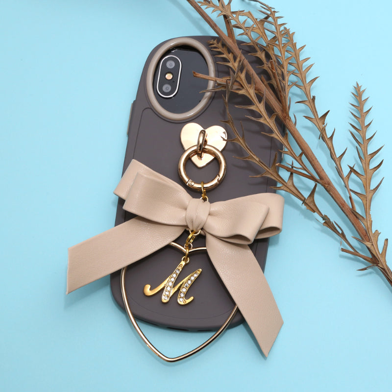 mossgray leather hoop ribbon