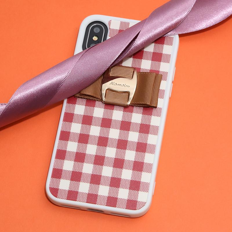 gingham check buckle ribbon