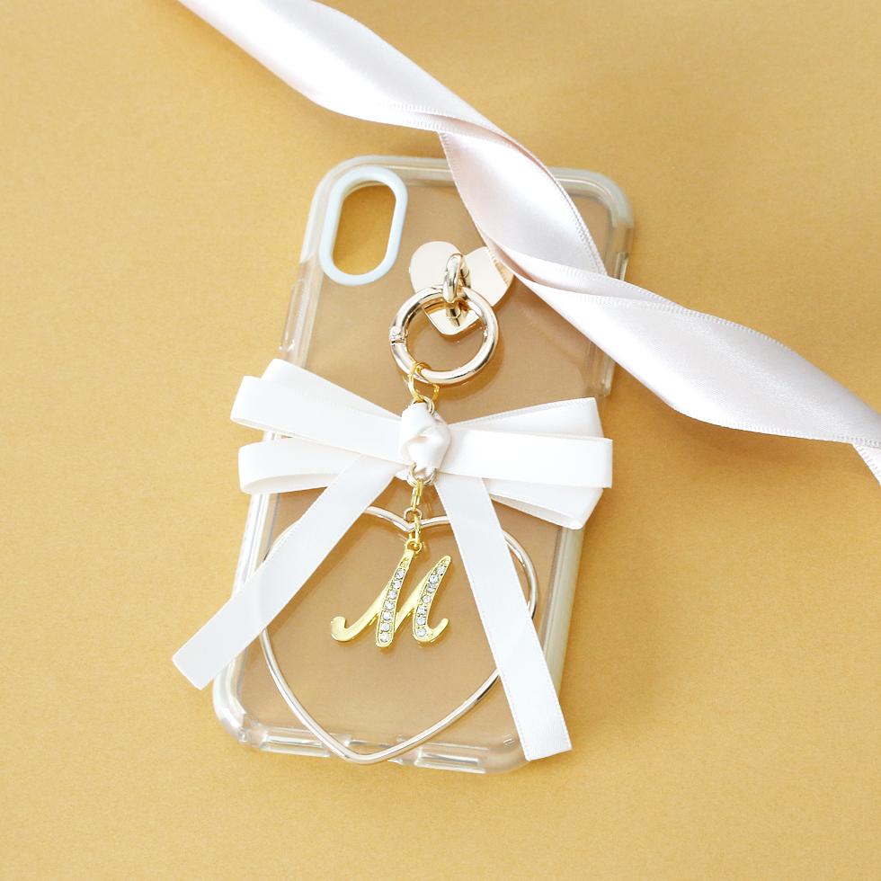 cream mint clear loopbow ribbon