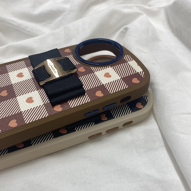 box heart check buckle ribbon