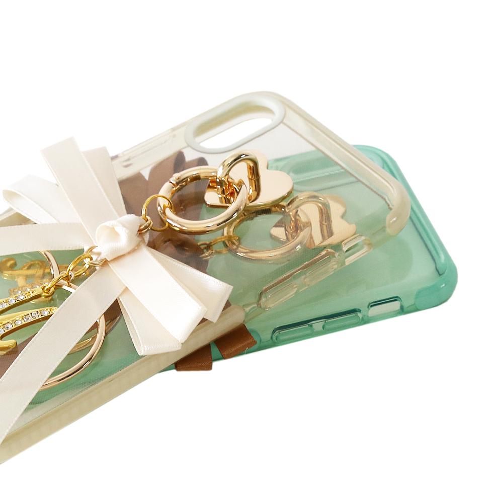 cream mint clear ruffle ribbon
