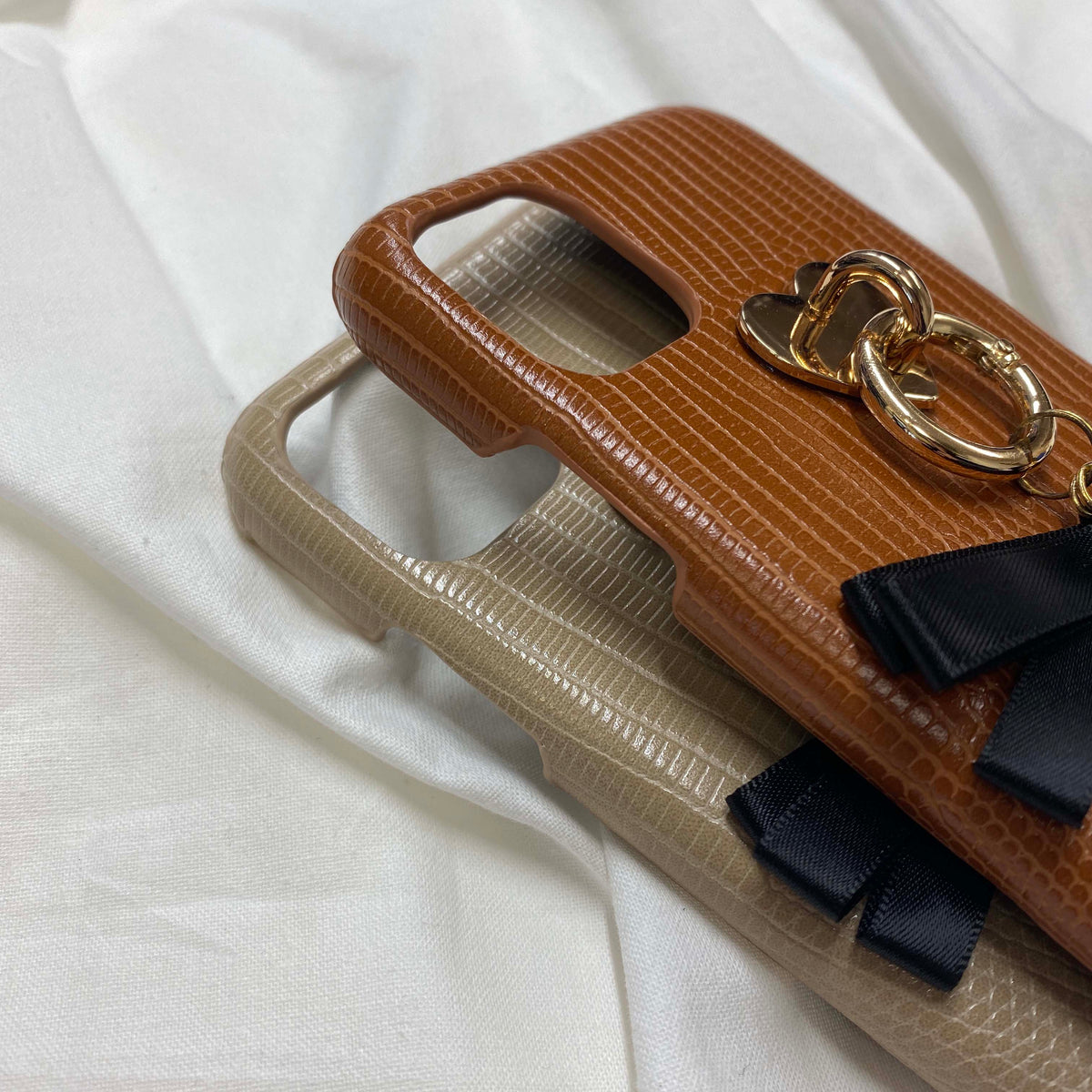 onetone leather ruffle ribbon
