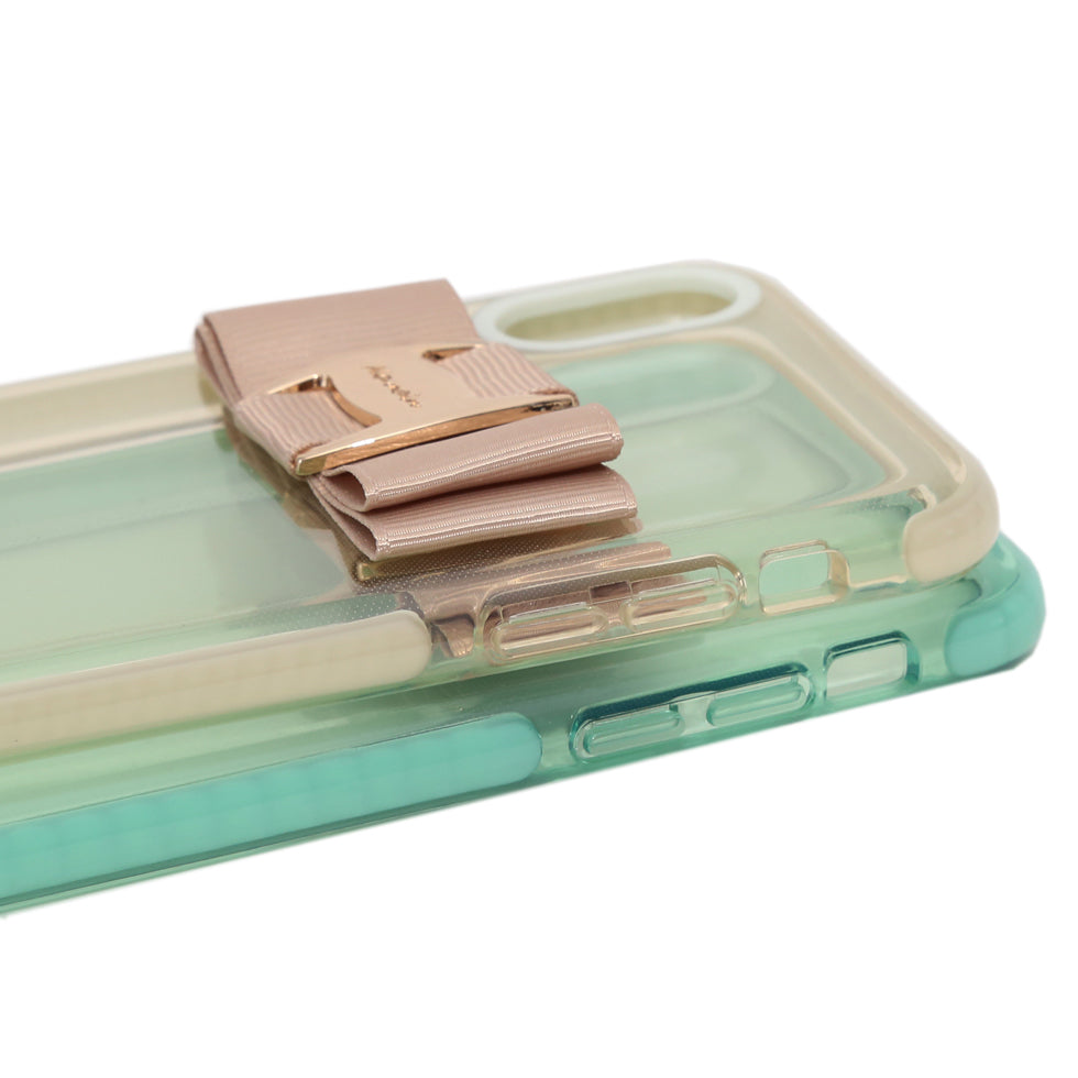 cream mint clear buckle ribbon