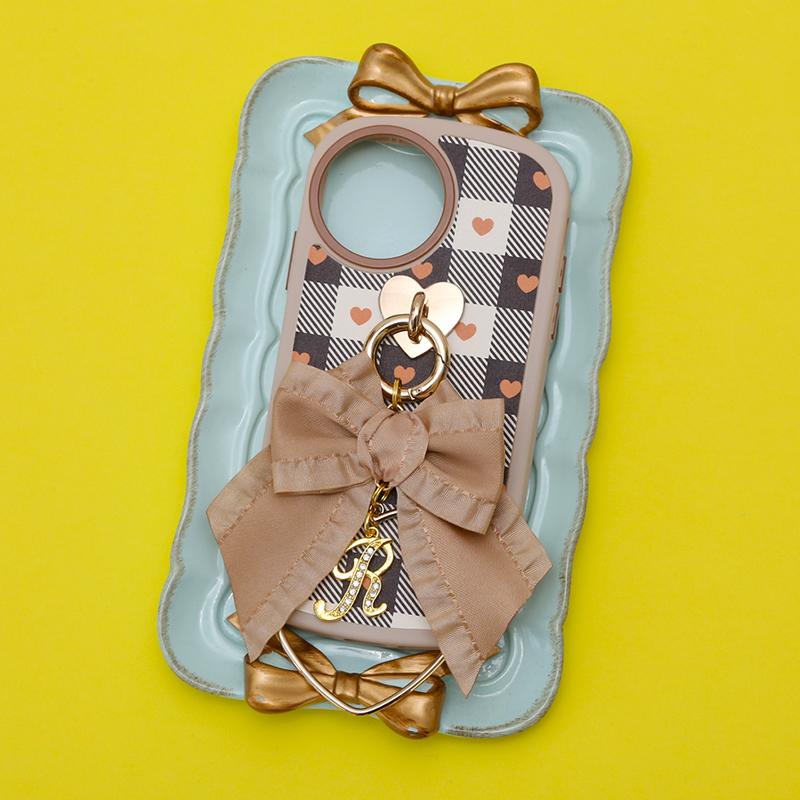 box heart check ruffle ribbon