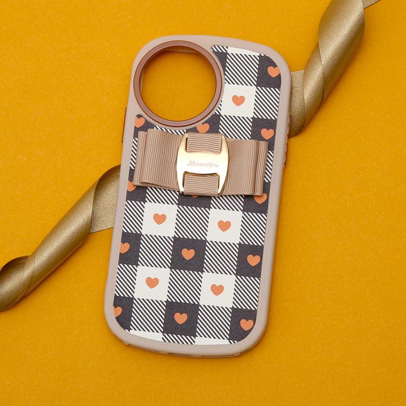 box heart check buckle ribbon