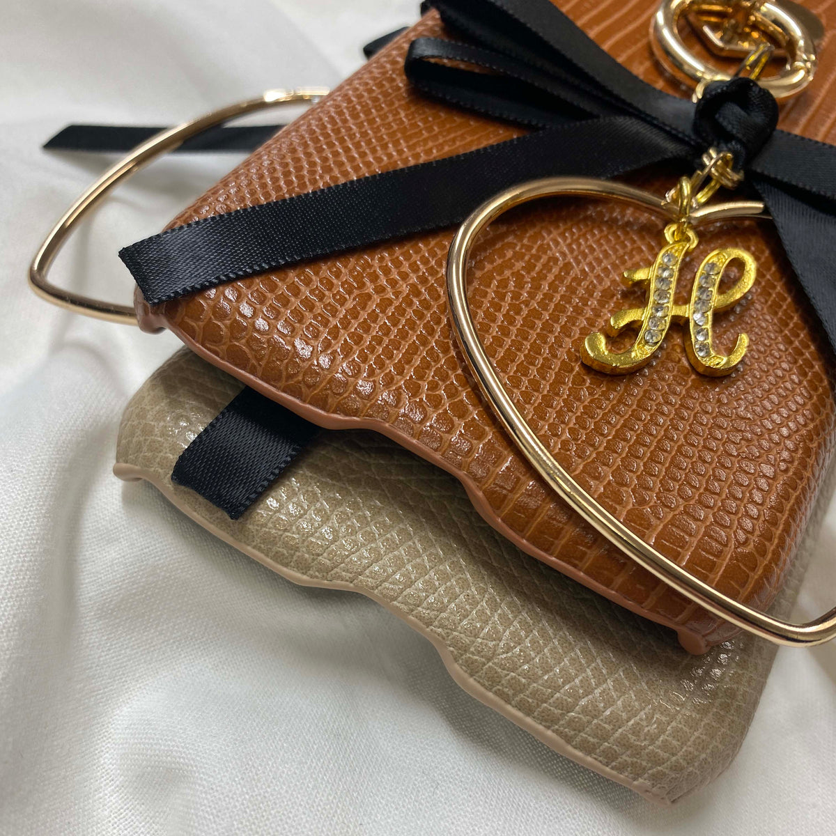 onetone leather loopbow ribbon