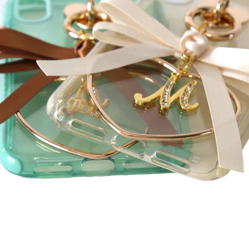 cream mint clear loopbow ribbon
