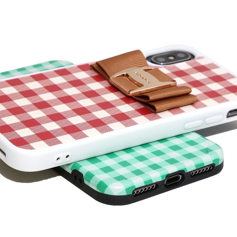 gingham check buckle ribbon