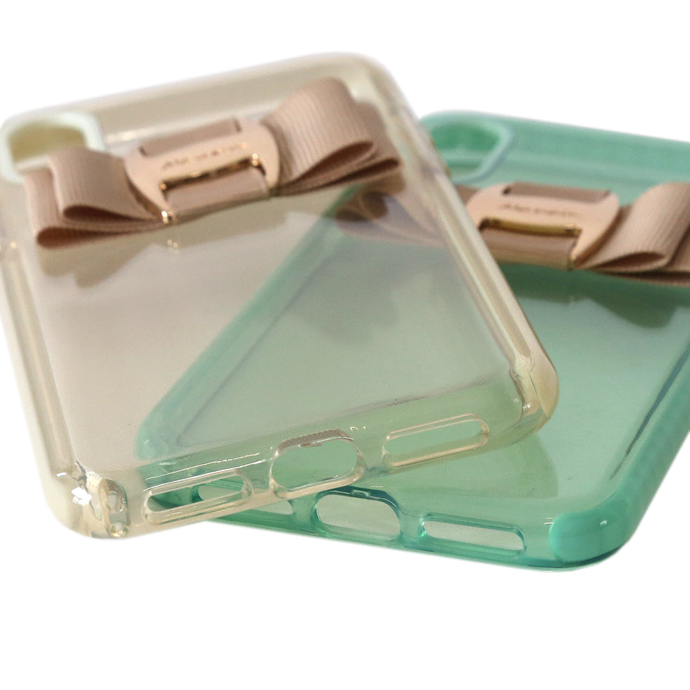 cream mint clear buckle ribbon