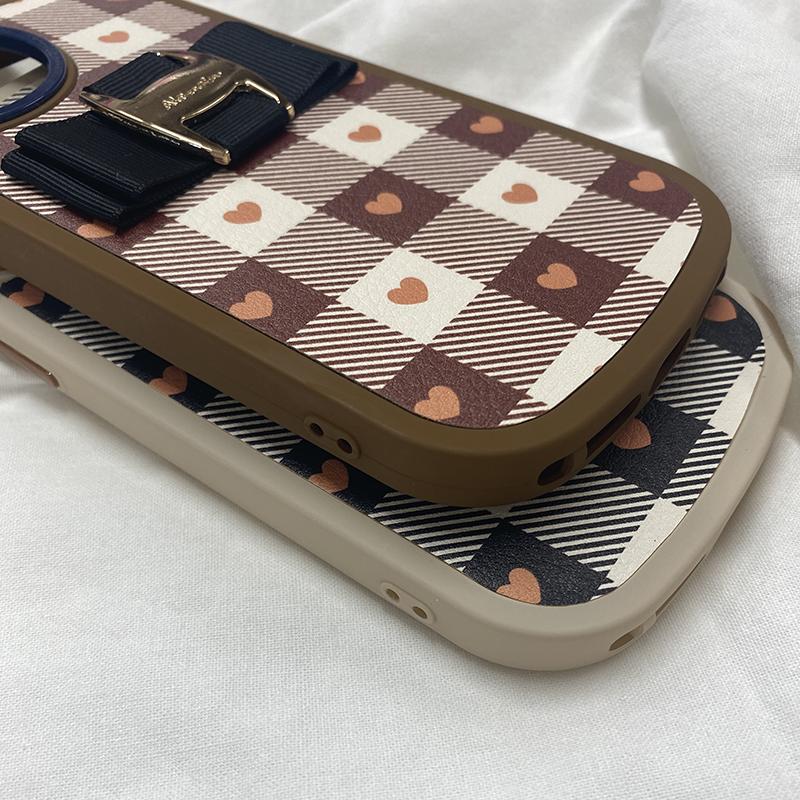 box heart check buckle ribbon