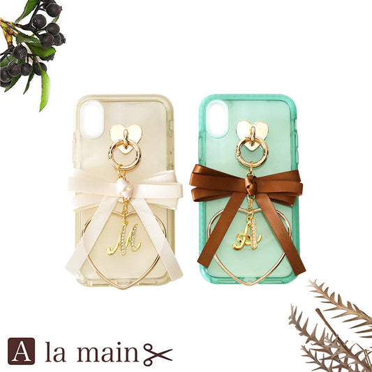 cream mint clear loopbow ribbon