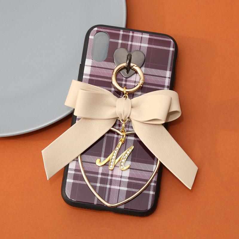 alamaincheck leather hoop ribbon