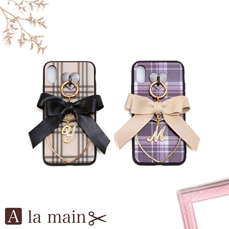 alamaincheck leather hoop ribbon