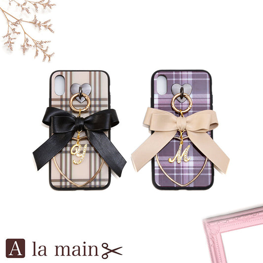 alamaincheck leather hoop ribbon