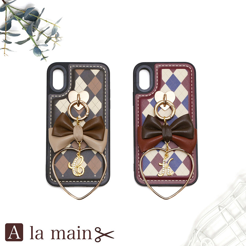 argyle stitch double leather ribbon