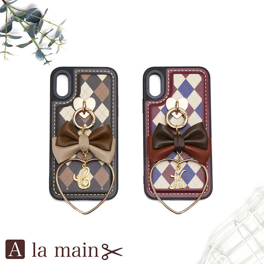 argyle stitch double leather ribbon