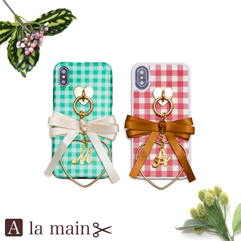 gingham check loopbow ribbon