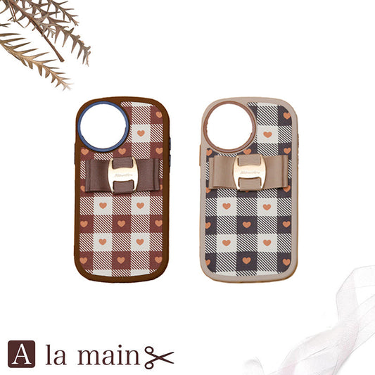 box heart check buckle ribbon