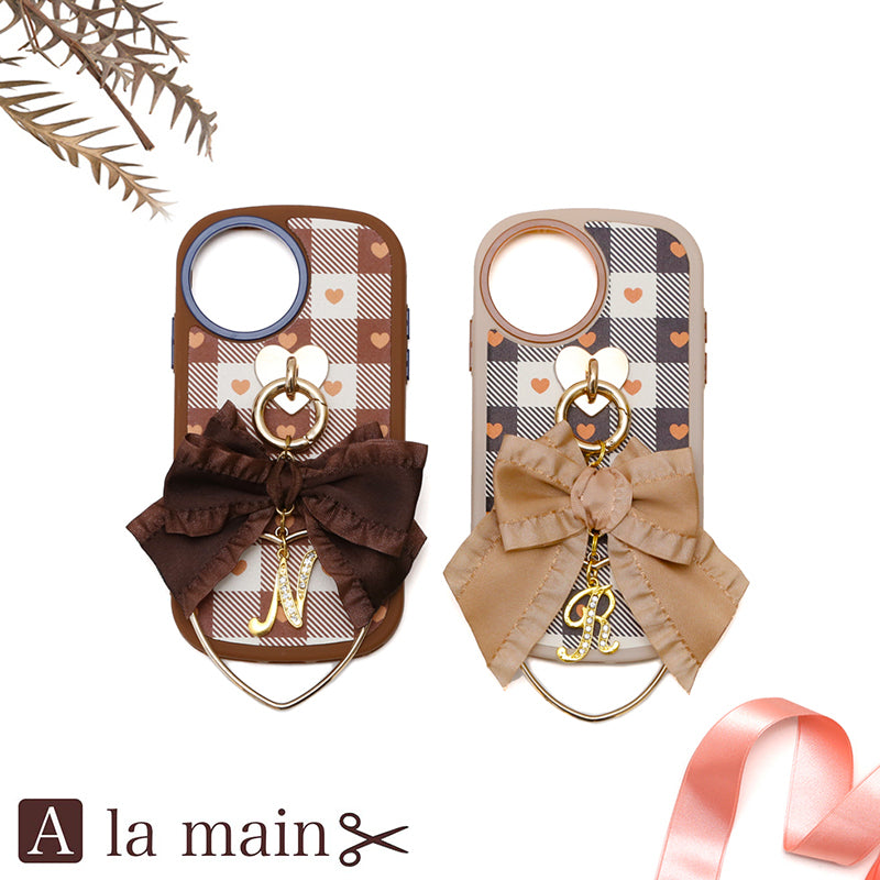 box heart check ruffle ribbon