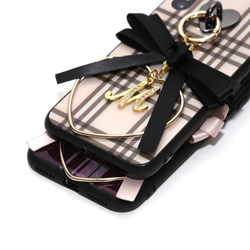 alamaincheck leather hoop ribbon